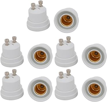 uxcell® 10pcs GU10 to E12 Extender Adapter Converter Lamp Bulb Socket Holder White