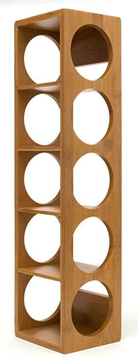 Lipper International 8305 Bamboo Wood Stackable 5-Bottle Wine Rack, 20-3/4" x 5-3/8" x 4-3/4"