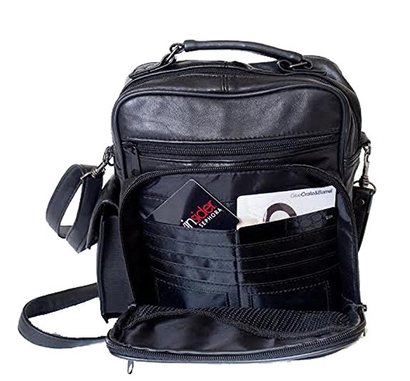 Mylux High Quality Leather Lambskin Multi Pockets Shoulder Bag