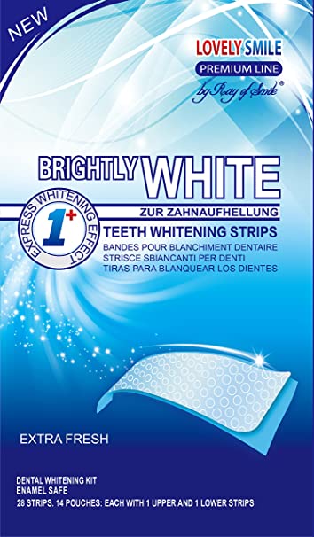Lovely Smile | 28 White-Strips Teeth whitening Strips - Advanced NO-Slip Technology - Professional Teeth Whitening Kit - Premium Line by Ray of Smile®