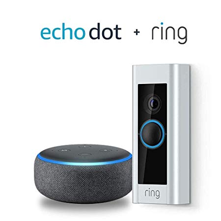 Ring Video Doorbell Pro with Echo Dot, Charcoal