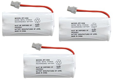 3 Pack - Battery for Uniden BT-1008 & Many Others (Lifetime Warranty, Bulk Packaging)