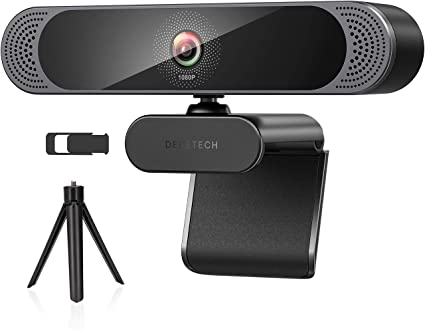 Webcam with Microphone, 2020 DEPSTECH 1080P HD Webcam USB Computer Web Camera with Privacy Cover and Tripod, Plug and Play, Streaming Webcam for Desktop PC Video Conferencing, Teaching and Gaming