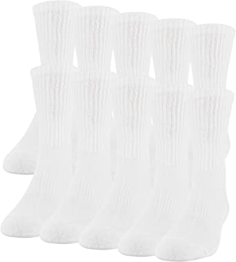 Gildan Men's Cotton Crew Socks, 10 Pair