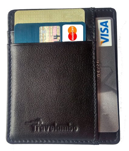 Travelambo Genuine Leather RFID Blocking Sleeves Slim Minimalist Front Pocket Wallet Credit Card Holder Case for Travel Men