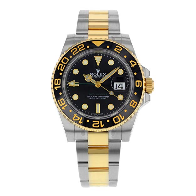 New Rolex GMT Master II Stainless Steel and 18K Yellow Gold Mens Watch 116713 LN