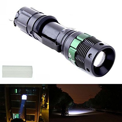 Coquimbo Bright Portable Clip Flashlight 400 Lumens 3 Modes Zoomable Aluminum Q5 LED Bright Flashlight, Waterproof Clip Adjustable 18650 / AAA Torch Light (not included)
