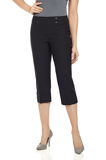 Rekucci Women's "Ease In To Comfort Fit" Capri with Button Detail
