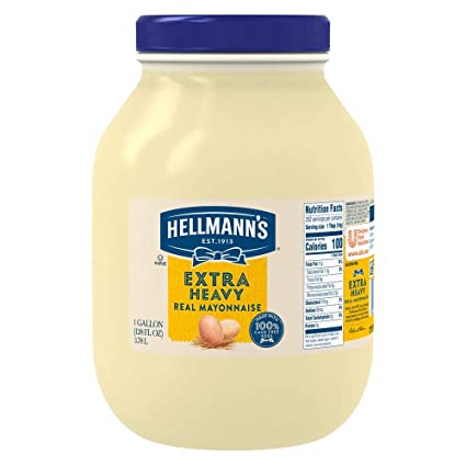 Hellmann's Extra Heavy Mayonnaise Jar Made with 100% Cage Free Eggs, Gluten Free, 1 gallon