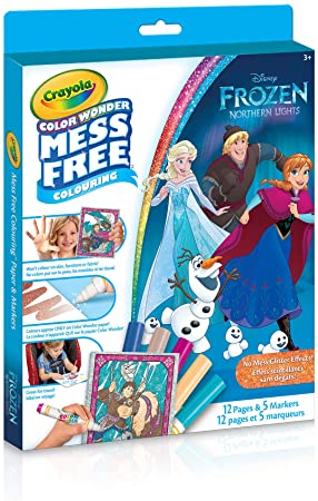 Crayola 75-2346 Color Wonder Glitter Kit, Frozen, Mess Free Colouring, Washable, No Mess, for Girls and Boys, Gift for Boys and Girls, Kids, Ages 3, 4, 5,6 and Up, Summer Travel, Cottage, Camping, on-the-go, Arts and Crafts, Gifting