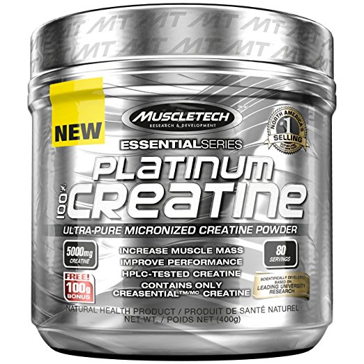 MuscleTech Platinum Creatine Powder, Unflavored, 400 grams