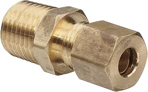 Anderson Metals - 50068-0404 Brass Tube Fitting, Connector, 1/4" Compression x 1/4" Male Pipe