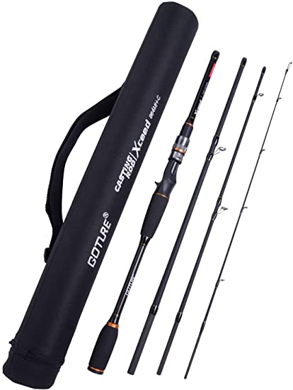 Goture Travel Fishing Rods 4Pcs,Casting/Spinning Rod with Case 6ft-10ft