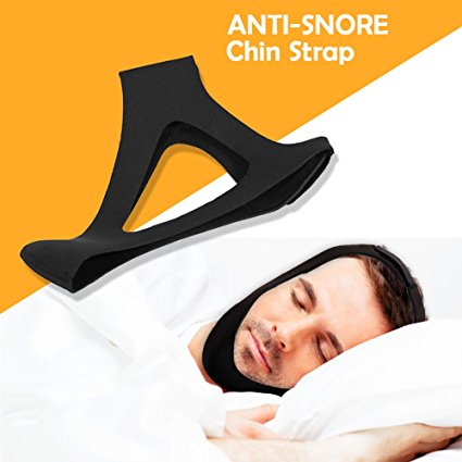 Anti Snoring Chin Strap Stopper Adjustable for Women Men,Snoring Solution,Comfortable Snore Device Jaw Supporter Device Headband (Black)