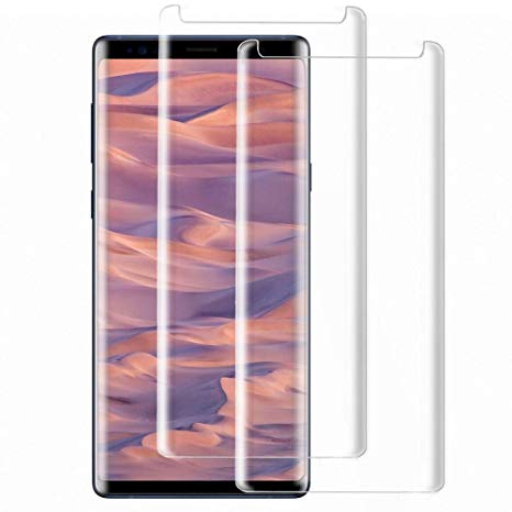 Samsung Galaxy Note 9 Screen Protector, Bubble Free, Fingerprint, 3D Curved, Scratch, and Force-Resistant,Case-Friendly Tempered-Glass Screen Protector Compatible with Samsung Galaxy Note9 (2 Pack)