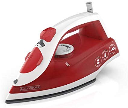 BLACK DECKER Variable Control Compact Iron, Red, TrueGlide Premium Nonstick Soleplate, Ergonomic Mist/Steam Burst