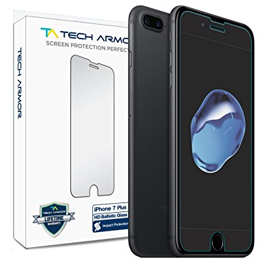 iPhone 7 Plus Glass Screen Protector, Tech Armor Premium Ballistic Glass Apple iPhone 7 Plus (5.5-inch) Screen Protectors [3]