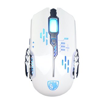 SADES Flash Wing PC Gaming Mouse Mice 2400 DPI 6 ButtonsOmron Micro Switches White