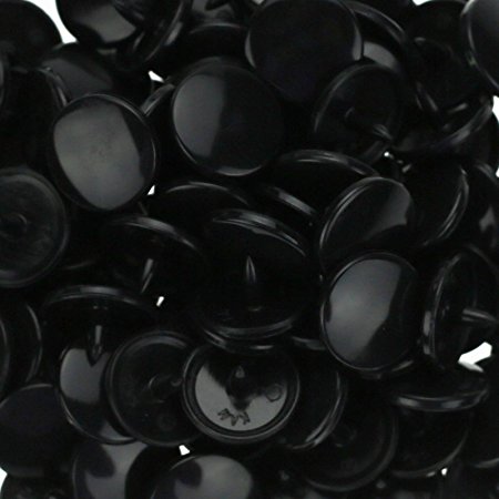 100 Glossy Black (B5) Round KAM Plastic Resin Snaps Craft Baby Bib Cloth Diaper