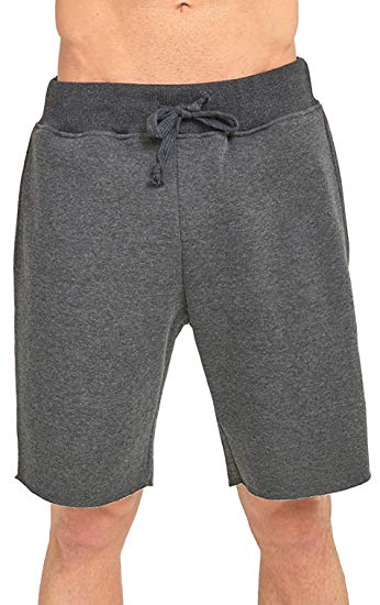 ToBeInStyle Men's Drawstring Solid Print Fleece Shorts