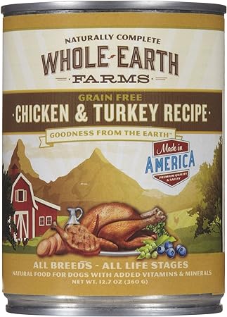Whole Earth Farms Chicken and Turkey Recipe, 12.7-Ounce, Pack of 12