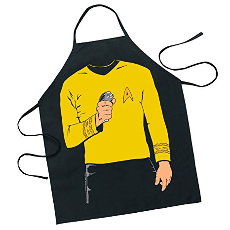 ICUP Star Trek - Captain Kirk be The Character Adult Size 100% Cotton Adjustable Black Apron