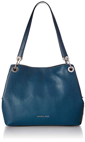 Michael Kors Raven Large Pebbled Leather Shoulder Bag- Teal