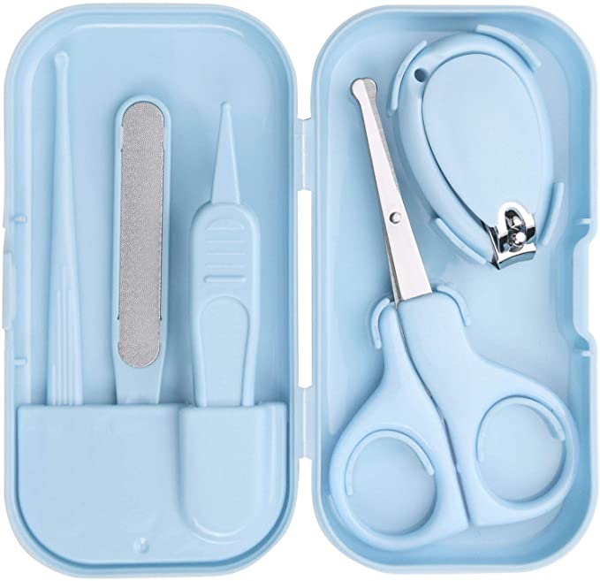 Vicloon Baby Nail Kit, 5-in-1 Baby Nail Care Set, Baby Nail Care Tool, Baby Manicure Set Includes Nail Clippers, Scissor, Earpick, Nail File and Tweezer for Newborn Infant Toddler