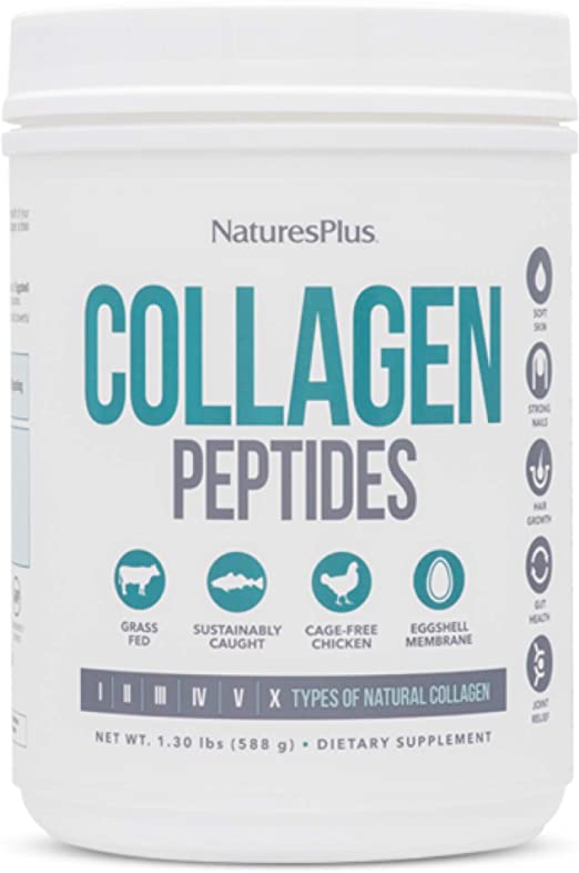 NaturesPlus Collagen Peptides, Unflavored - 1.3 lb Tub (Value Size) - Hydrolyzed Protein Powder - Supports Immune & Gut Health, Joint Mobility & Hair, Skin & Nails - Gluten-Free - 28 Servings