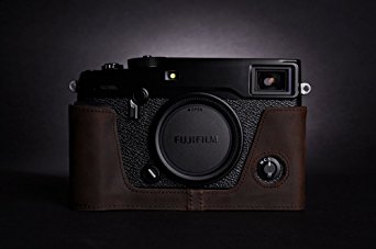 Handmade Genuine real Leather Half Camera Case bag cover for Fuji X-Pro 2 Fujifilm X-Pro2 Bottom opening Version - Coffee