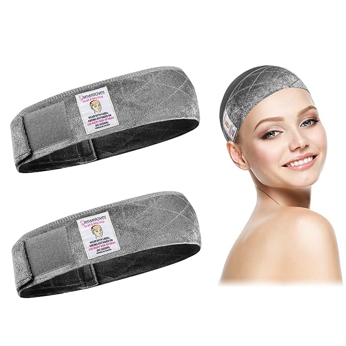 Dreamlover Wig Grip Bands for Keeping Wigs in Place, Wig Grip Headband, Grey, 2 Pieces