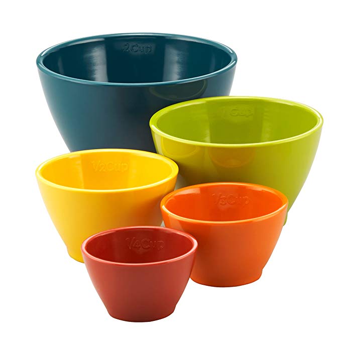 Rachael Ray Melamine Nesting Measuring Cups, 5-Piece Set, Assorted