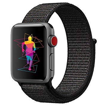 INTENY Sport Band for Apple Watch 38mm 42mm, Soft Lightweight Breathable Nylon Sport Loop Replacement Strap for iWatch Apple Watch Series 3, Series 2, Series 1, Hermes, Nike , Edition