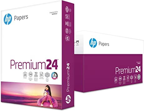 HP, Premium24 Paper, HEW115300, 98 Bright, 24pound, 8.5 x 11, Ultra White, 500 Sheets/Ream, 5 Reams/Carton, Sold As 1 Carton