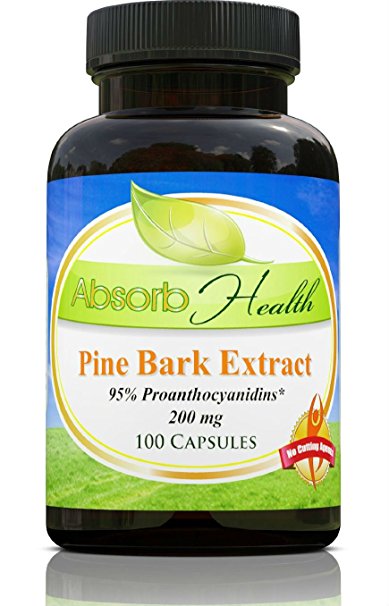 Pine Bark Extract | 200mg | 100 Capsules | 95% OPC Flavanoids | Powerful Antioxidant and Free Radical Scavenger