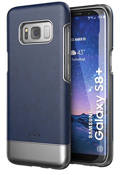 Galaxy S8 Plus (S8 ) Premium Leather Case - Artura Collection By Encased (Samsung S8 ) (Oxford Blue)