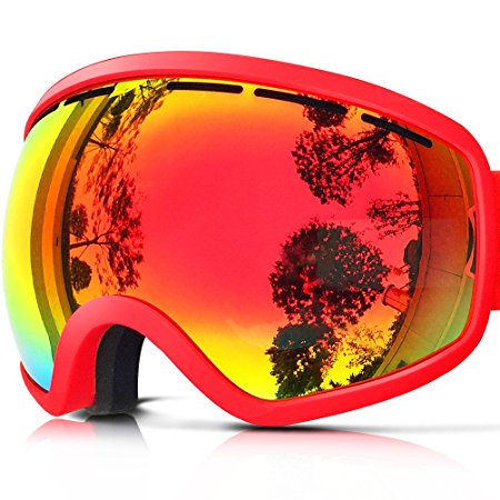 ZIONOR Lagopus X10 Ski Snowboard Goggles with Frame/Frameless Mode REVO Reflective Sphercial Detachable Lens