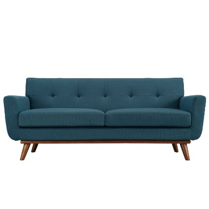 LexMod Engage Upholstered Loveseat in Azure