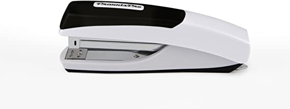 PraxxisPro Ergonomic Full Strip Desktop Stapler, Ionic Grip Office Stapler, White