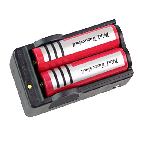 Mini Butterball 2pcs 18650 2800mAh 3.7V Li-ion Rechargeable Red Batteries   1pc Wireless Charger for Led Flashlight Headlamp Laser Camera