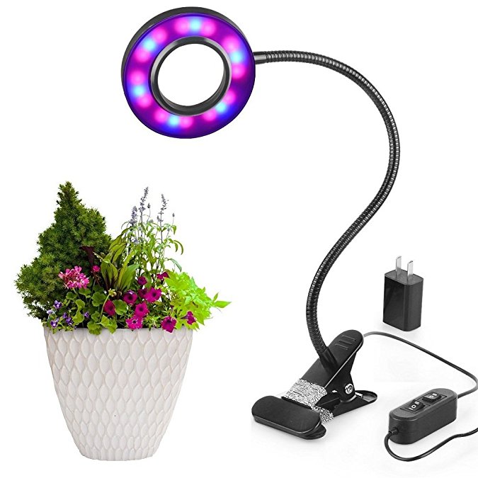 LED Grow Light, 10W Dimmable 8 Levels Plant Lights Desk Grow Lamp With 360°Adjustable Gooseneck For Indoor Plants Greenhouses Gardening Office Plant Growing