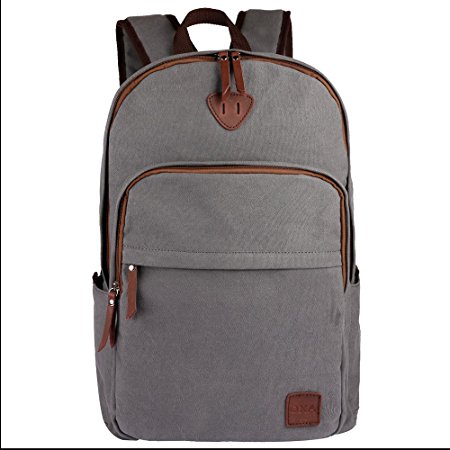 OXA Canvas Backpack for Laptops Up to 15.6 Inch Grey
