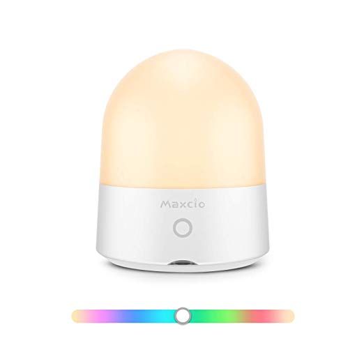 Night Light for Kids, Maxcio Baby Night Light for Nursery, Touch Sensor Control, Dimmable Color Changing Ambient Light, USB Rechargeable