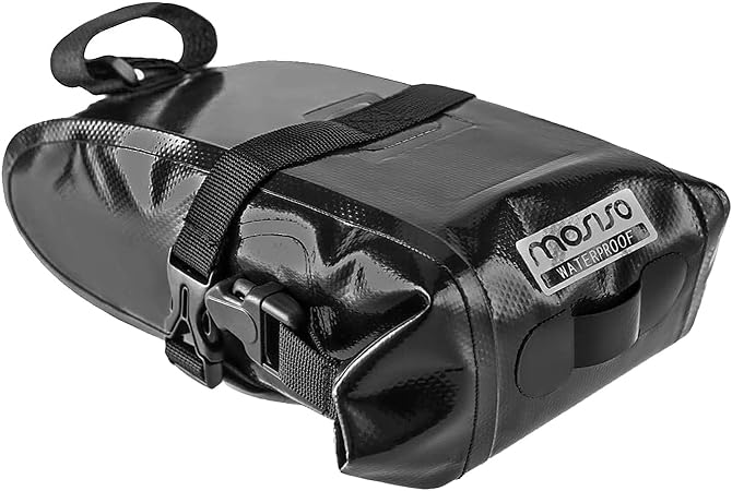 MOSISO Bike Saddle Bag, Waterproof Bike Seat Bag Bicycle Tool Cycling Accessories Storage Bags, 2L Portable Bike Pouch Bicycle Pack Bag Under Seat for Mountain Road Bikes, Black