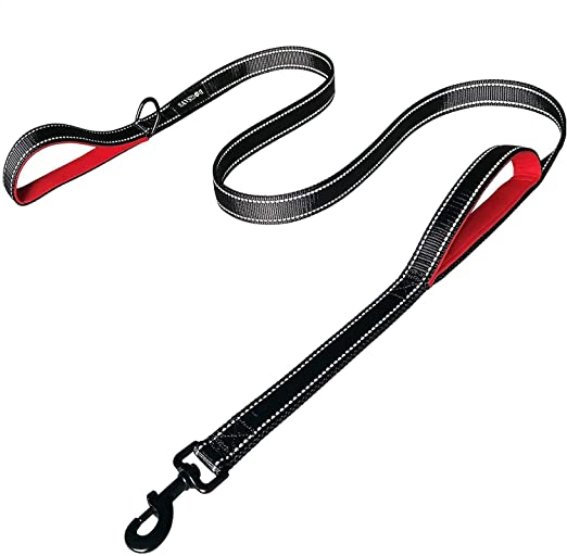 Dog Leash 6ft Long Traffic Padded Two Handle Heavy Duty Double Handles Lead for Training Control 2 Handle Leashes for Large Dogs or Medium Dogs Reflective Pet Leash Dual Handle