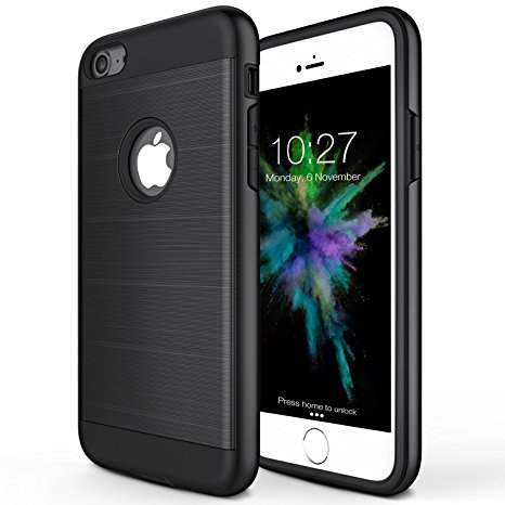 iPhone 6s Plus Case, iPhone 6 Plus Case, Vafru Shockproof Bumper Corner Dual Guard Protective Shell Scratch-Resistant Rugged Cover for Apple iPhone 6/6S Plus - Black