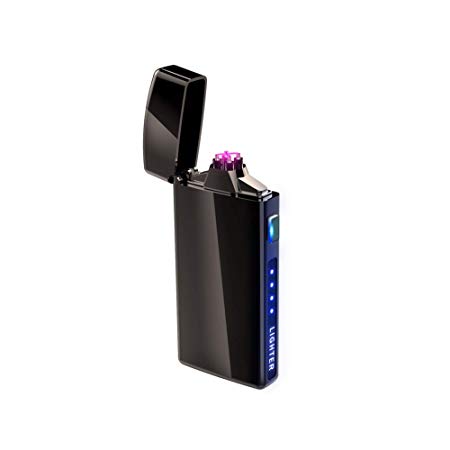 Lighter, Electric Lighter with LED Battery Display, USB Rechargeable Arc Lighter Windproof Plasma Lighter