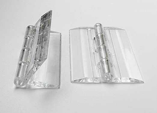 50pcs of 25X33mm Clear Acrylic Hinge, PMMA Perspex Transparent Folding Hinge Furniture Accessory by MEYA