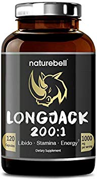 Premium Longjack (Tongkat Ali) 200:1 Maximum Potency, 1000 mg Per Serving, 120 Capsules, Supports Libido, Energy Boosting & Enhanced Stamina for Men & Women, No GMOs, Made in USA