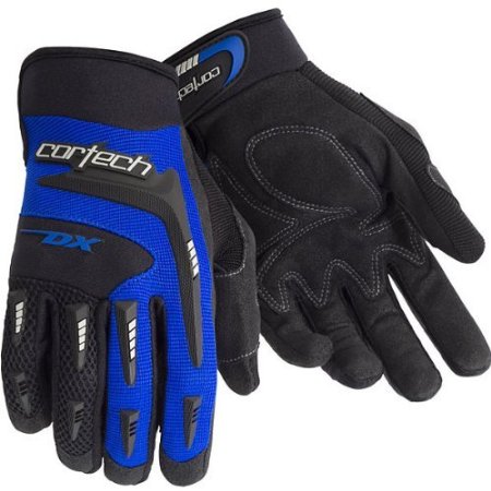 Cortech DX 2 Men's Textile Street Racing Motorcycle Gloves - Black/Blue / Large